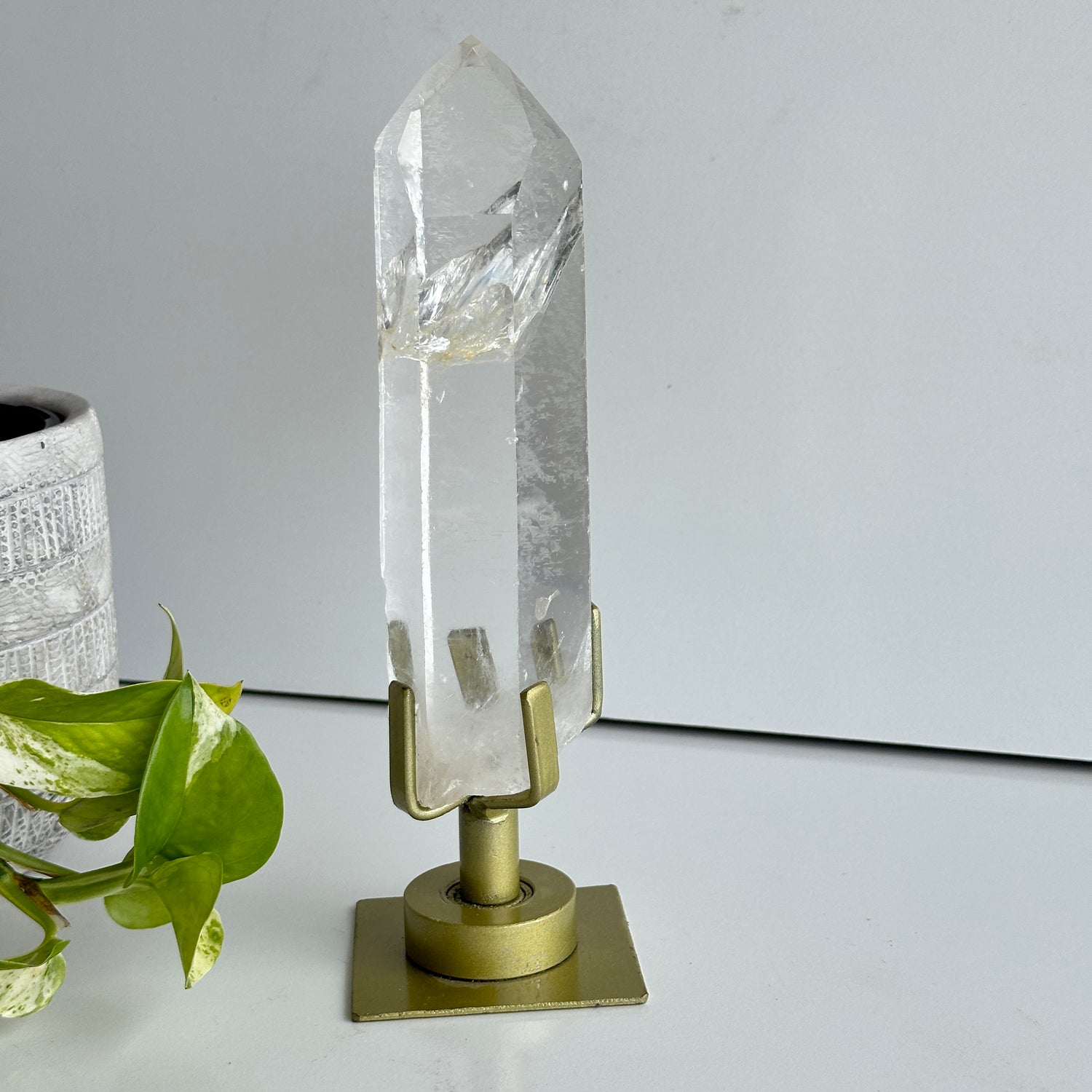 Brazilian Diamantina Quartz Point In Stand 18.3cm