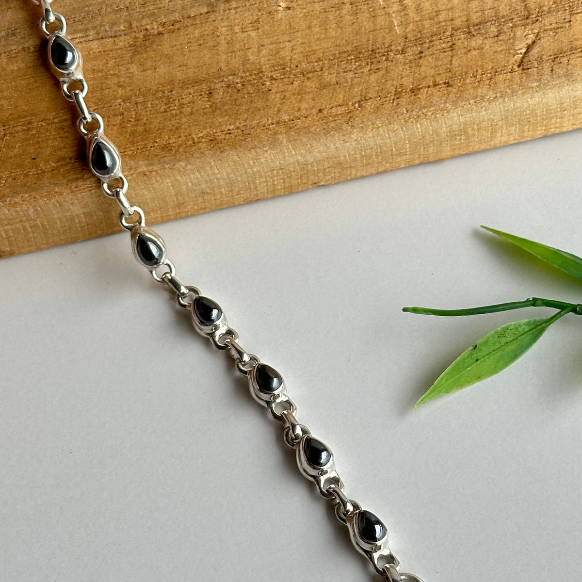 Hematite Teardrop Bracelet