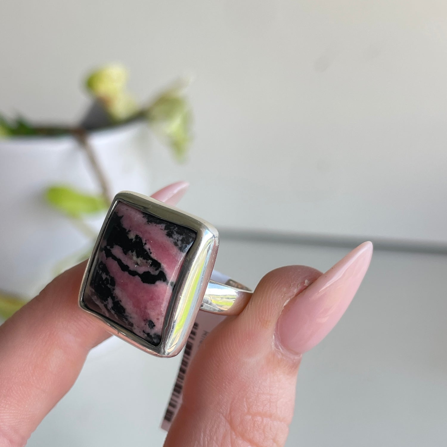 Rhodonite Square Ring Sz9