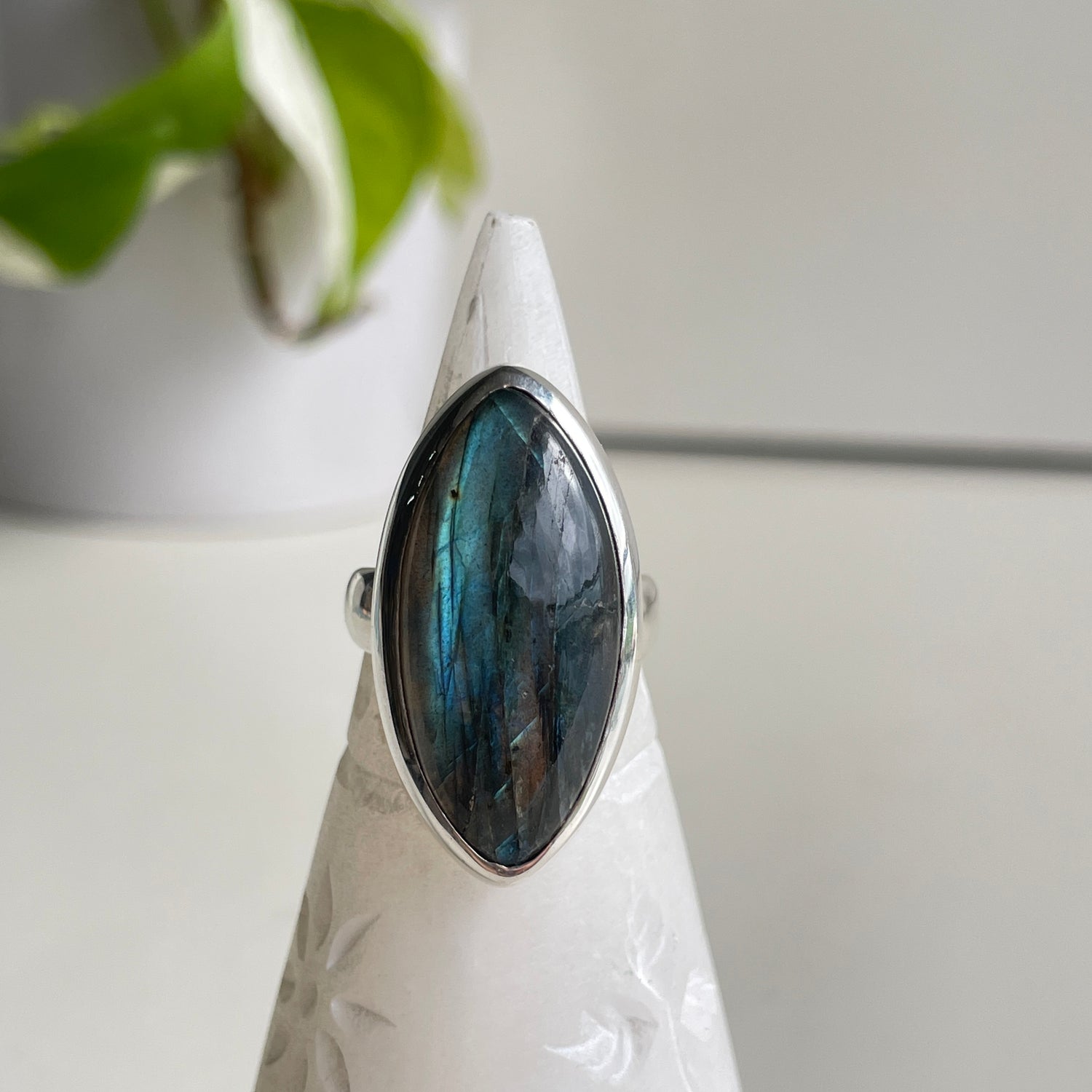 Labradorite Marquise Ring Sz8.5