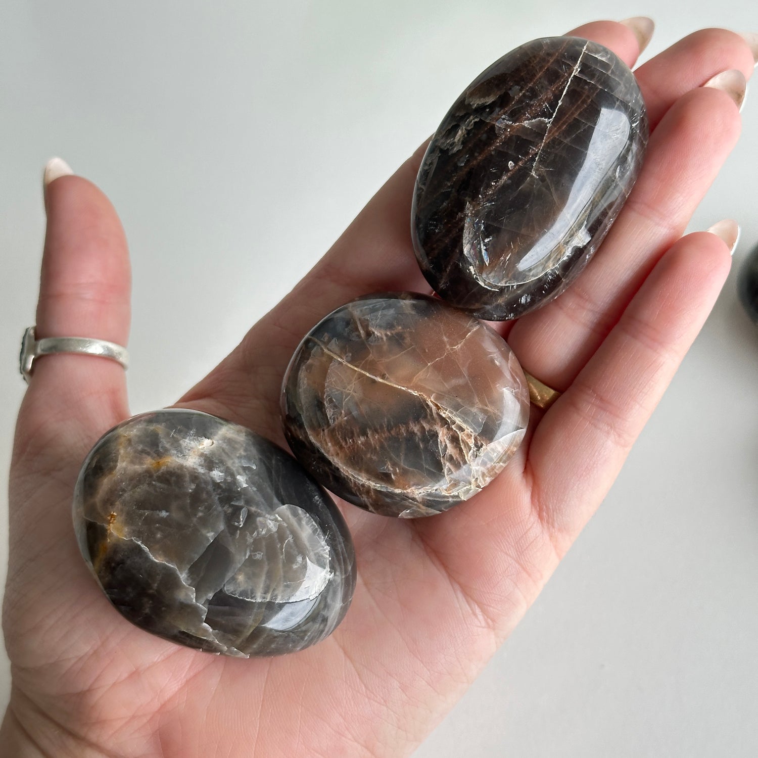 Black Moonstone Palmstone Small