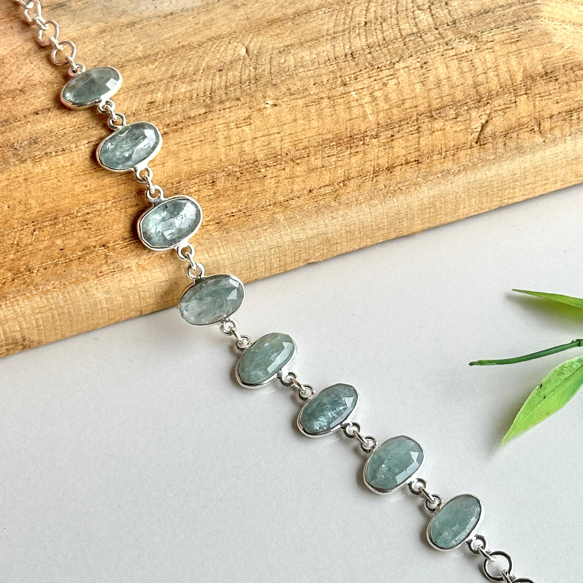Aqua Kyanite Oval Bracelet