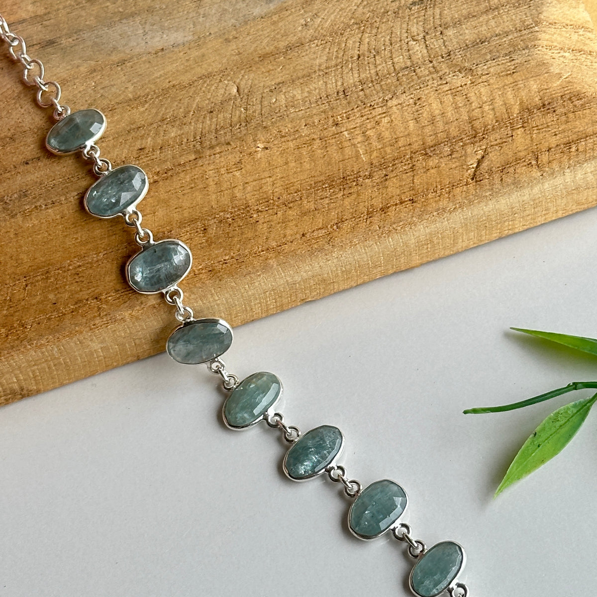 Aqua Kyanite Oval Bracelet