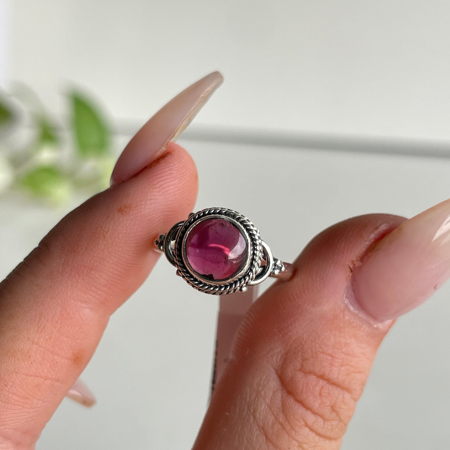 Garnet Round Ring