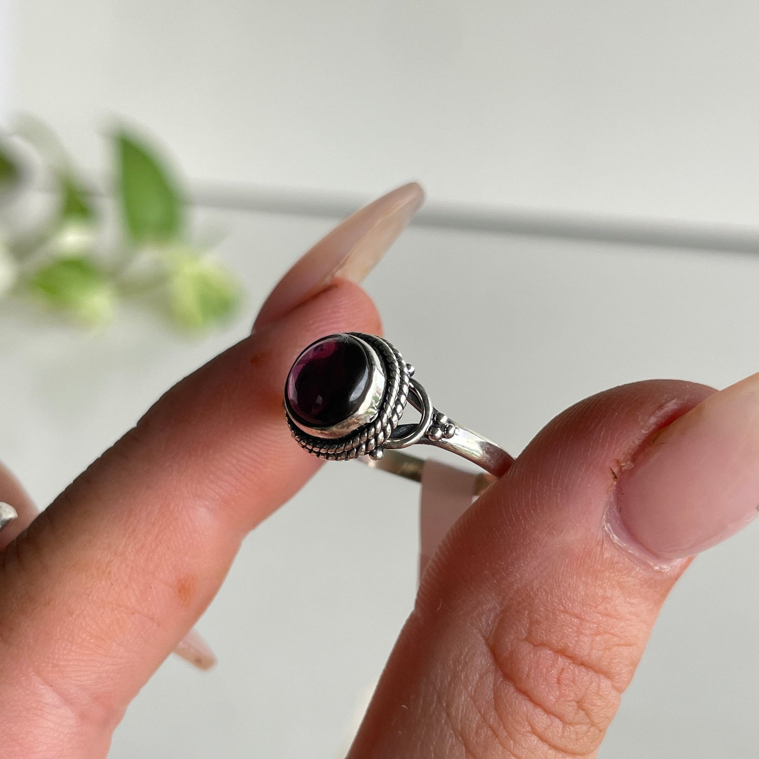 Garnet Round Ring