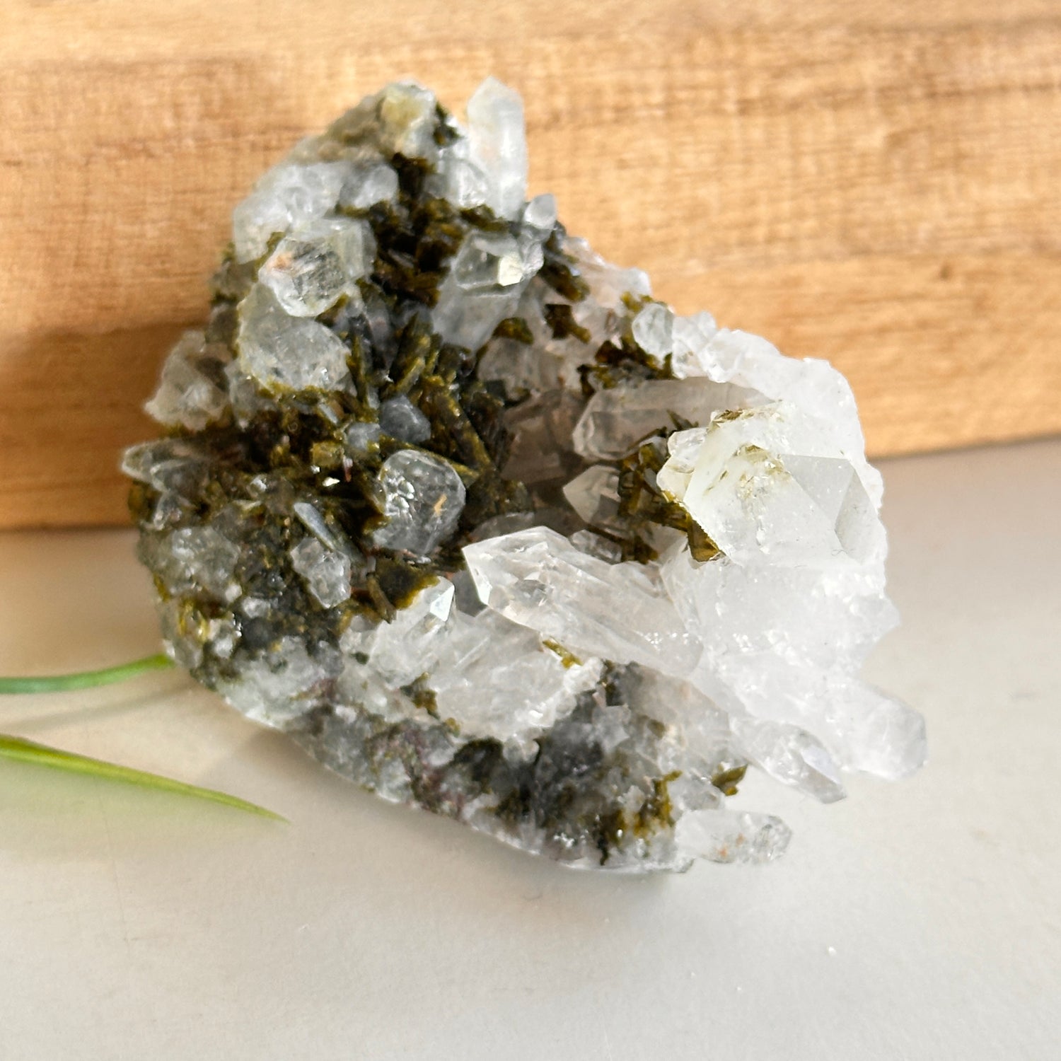 Epidote & Quartz Cluster 64g - High Quality