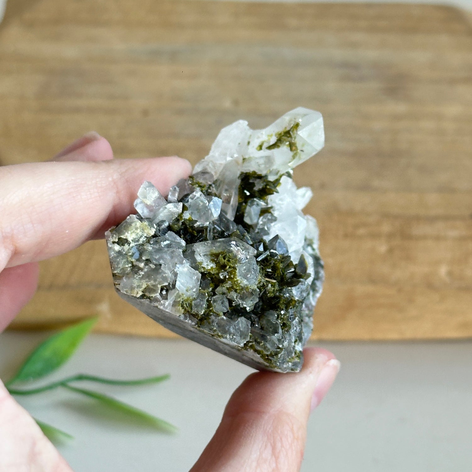 Epidote & Quartz Cluster 64g - High Quality