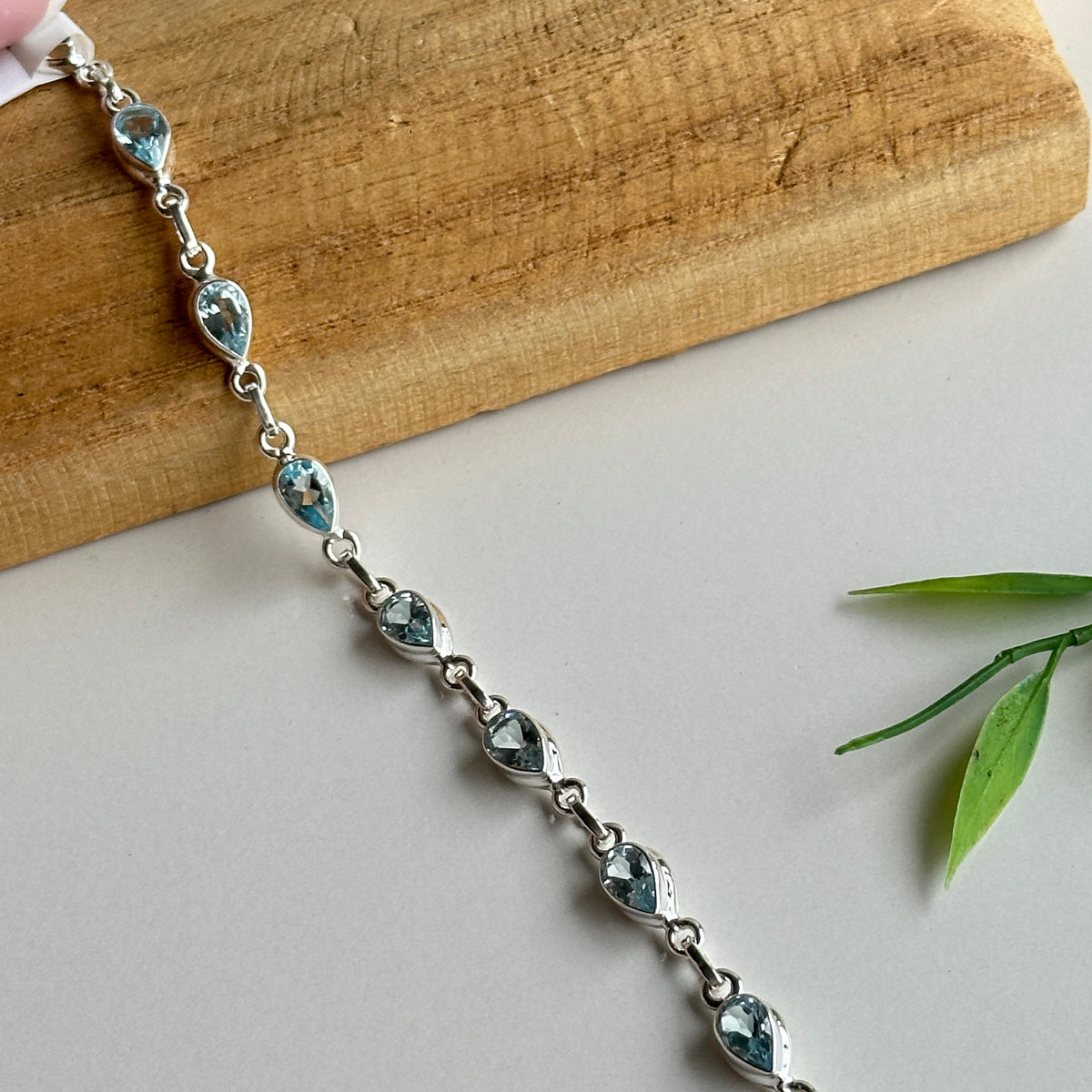 Blue Topaz Teardrop Bracelet