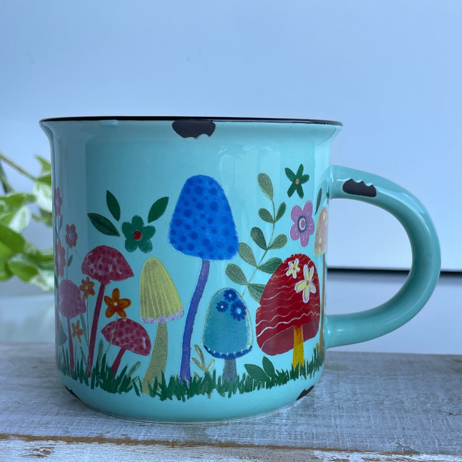 Teal Mushroom Mug MUG000069