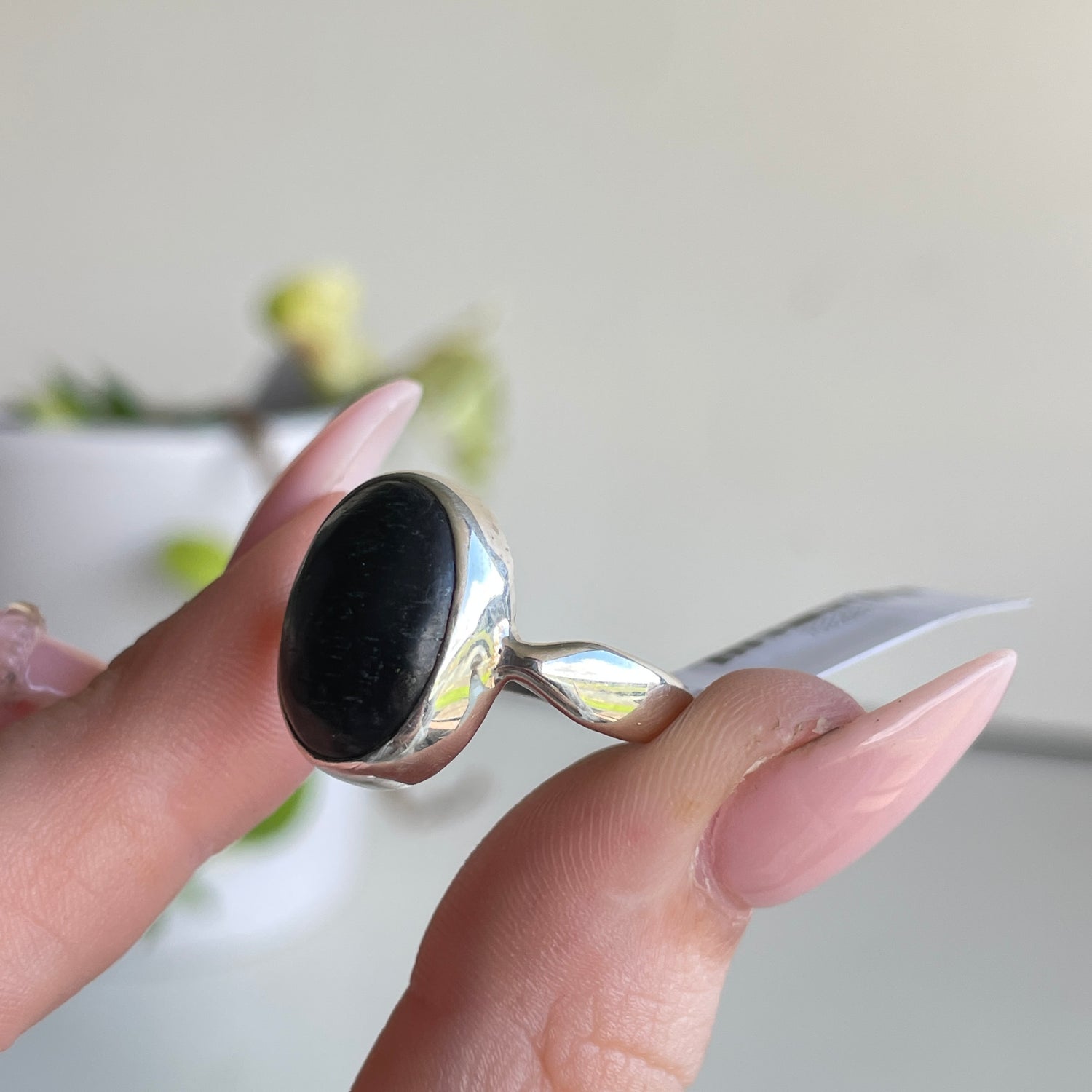 Shungite Oval Ring Sz8