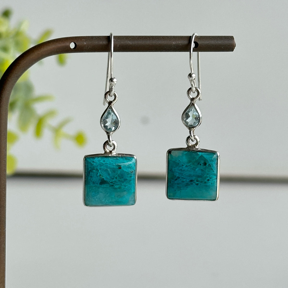 Quantum Quattro With Blue Topaz Earrings