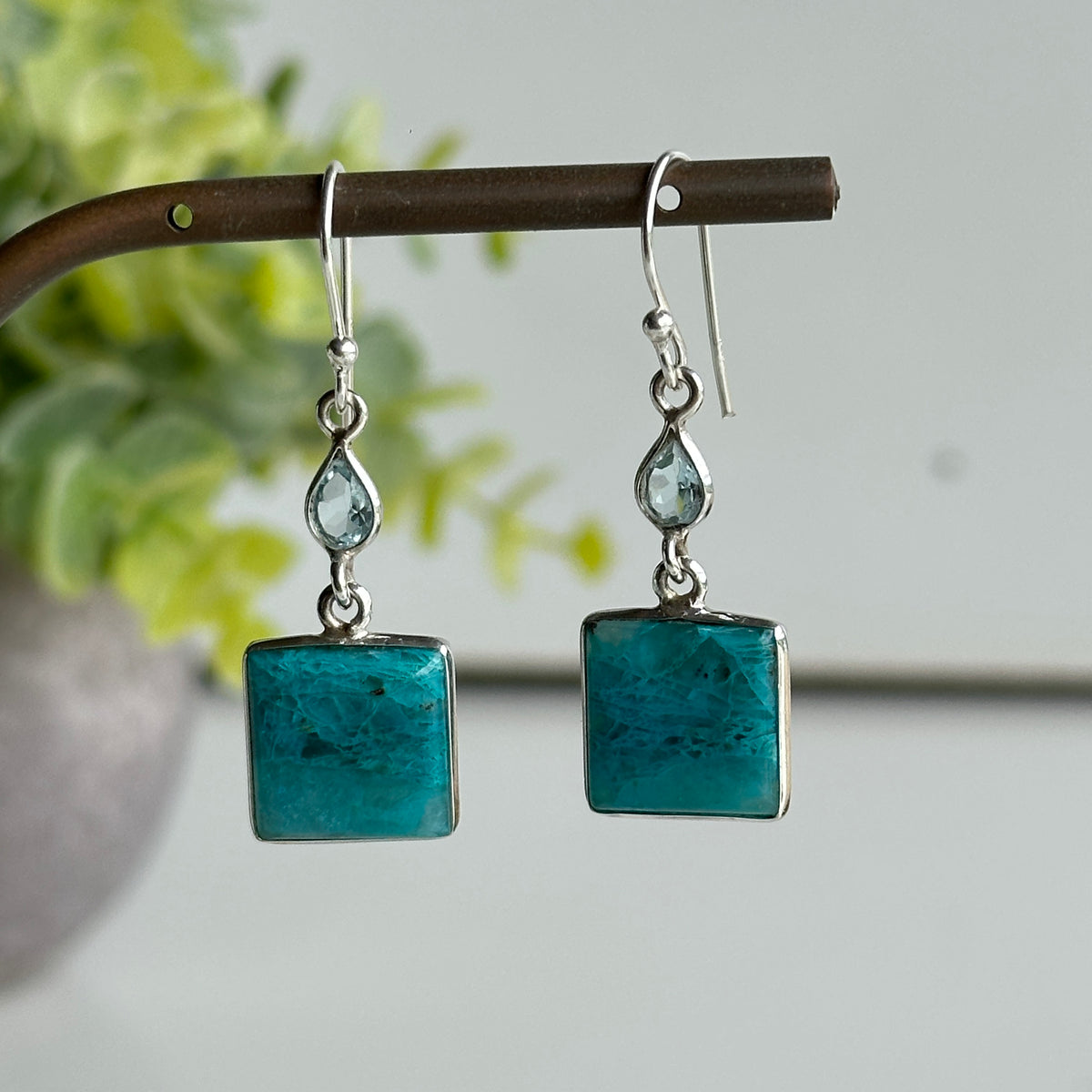 Quantum Quattro With Blue Topaz Earrings