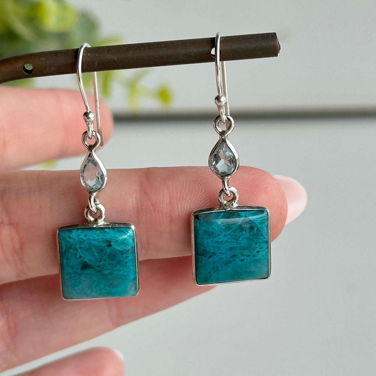 Quantum Quattro With Blue Topaz Earrings