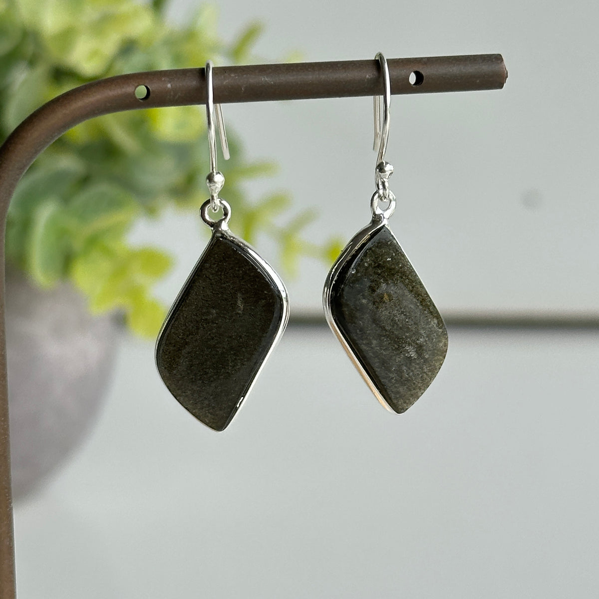 Gold Sheen Obsidian Earrings