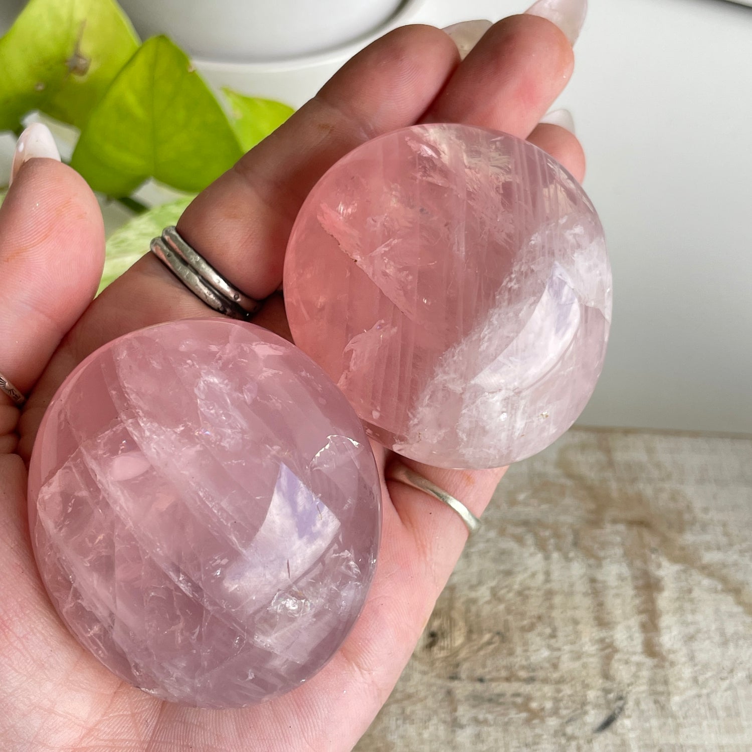 Rose Quartz Palmstone Medium