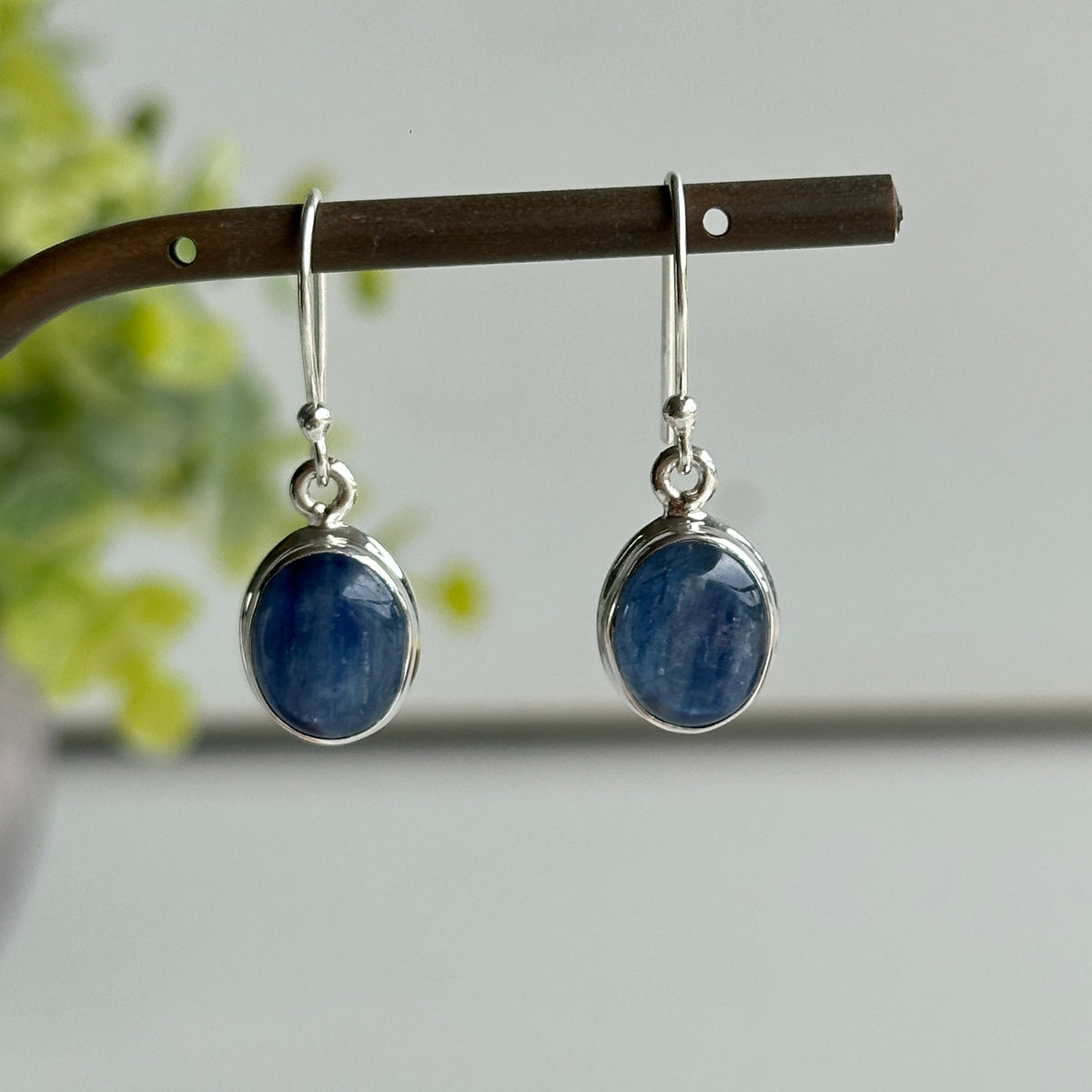 Blue Kyanite Oval Earrings