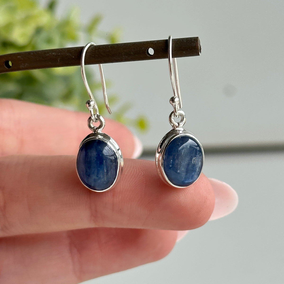 Blue Kyanite Oval Earrings