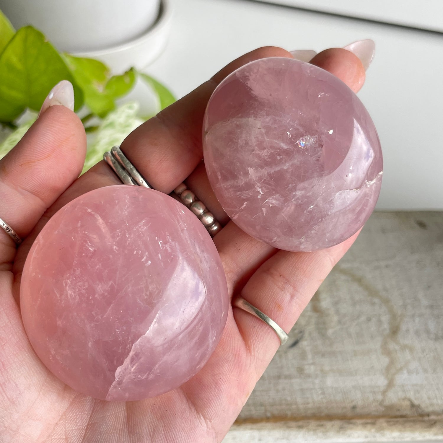 Rose Quartz Palmstone Small