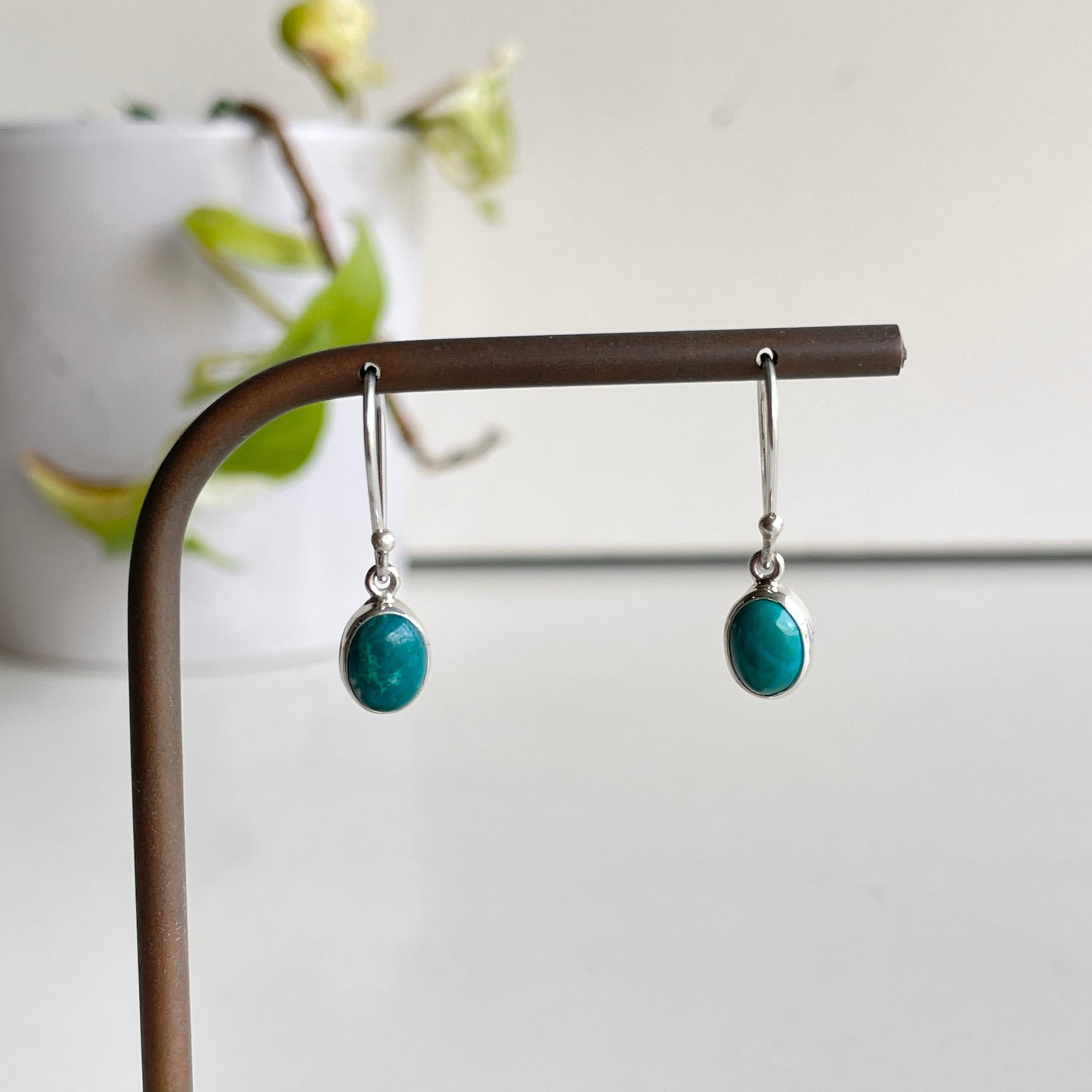 Chrysocolla Oval Earrings