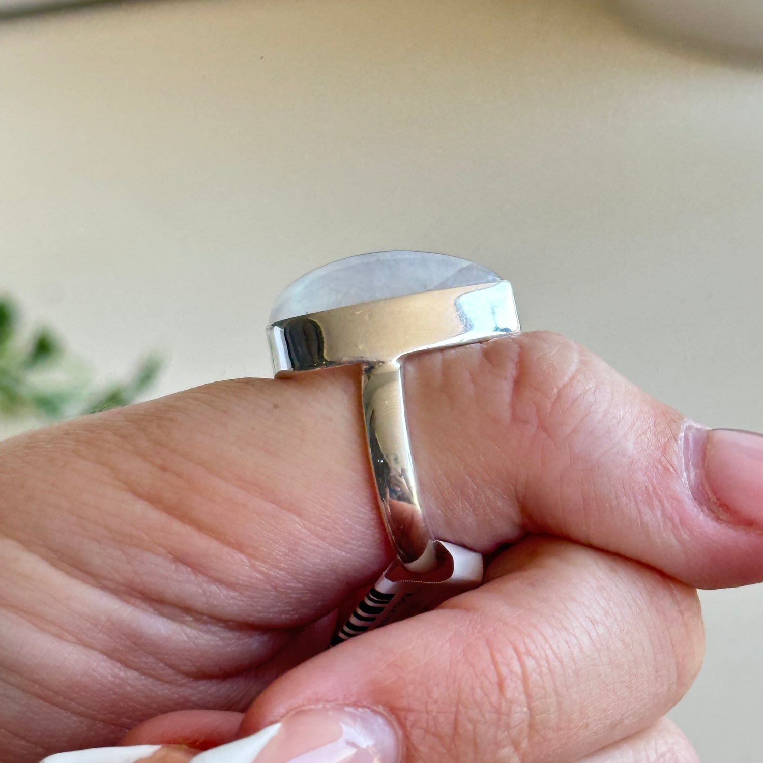 Moonstone Teardrop Ring Sz7