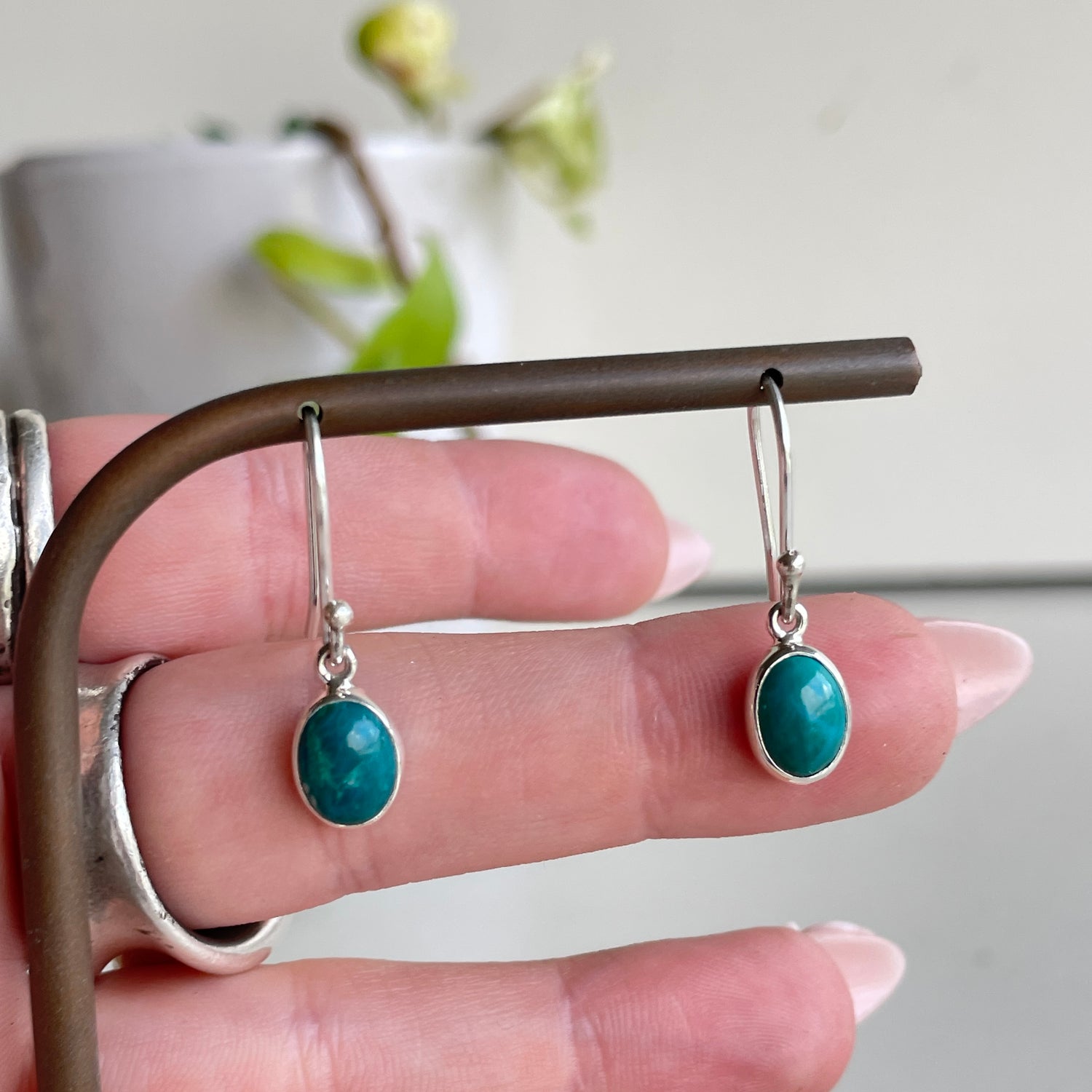 Chrysocolla Oval Earrings