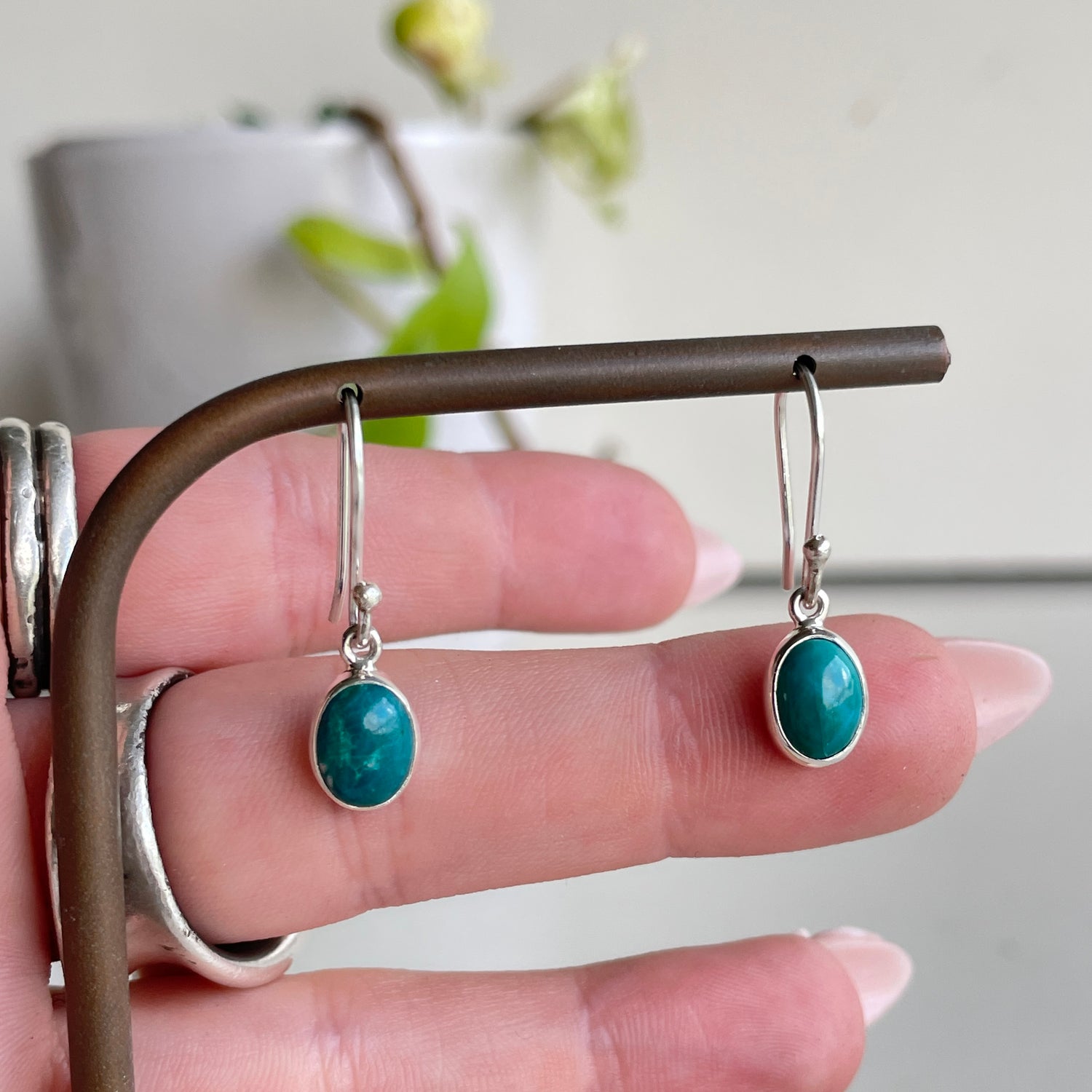 Chrysocolla Oval Earrings