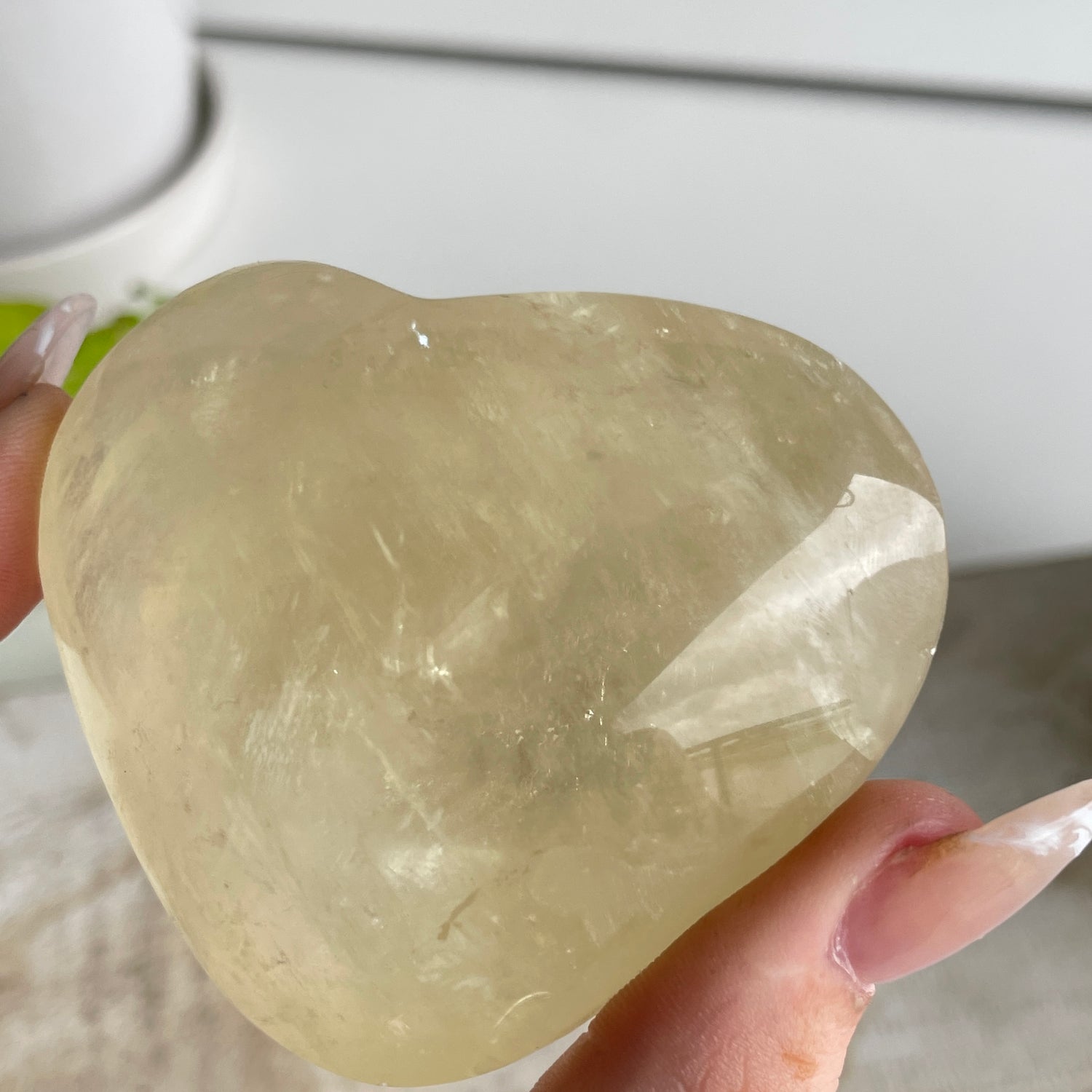 Honey Calcite Heart Large