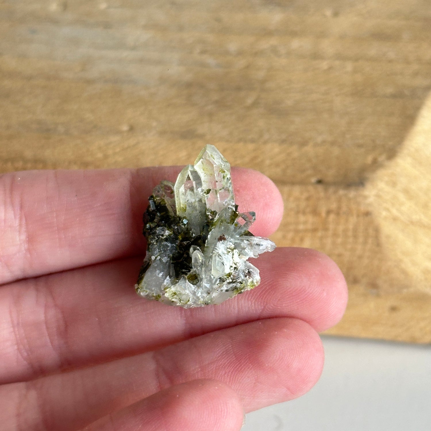 Epidote & Quartz Cluster 4g - High Quality