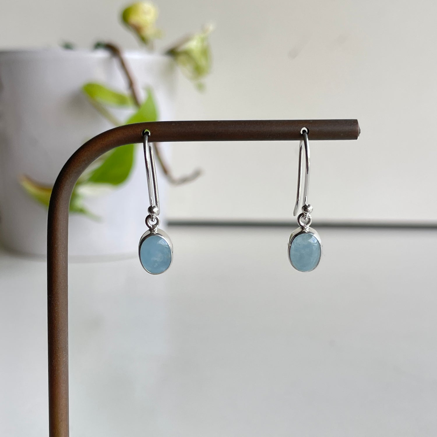 Aquamarine Oval Earrings