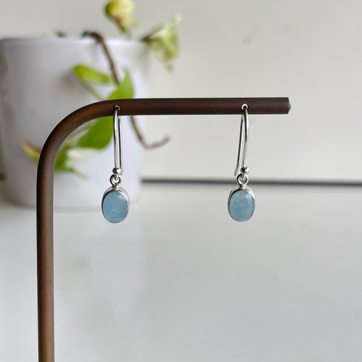 Aquamarine Oval Earrings