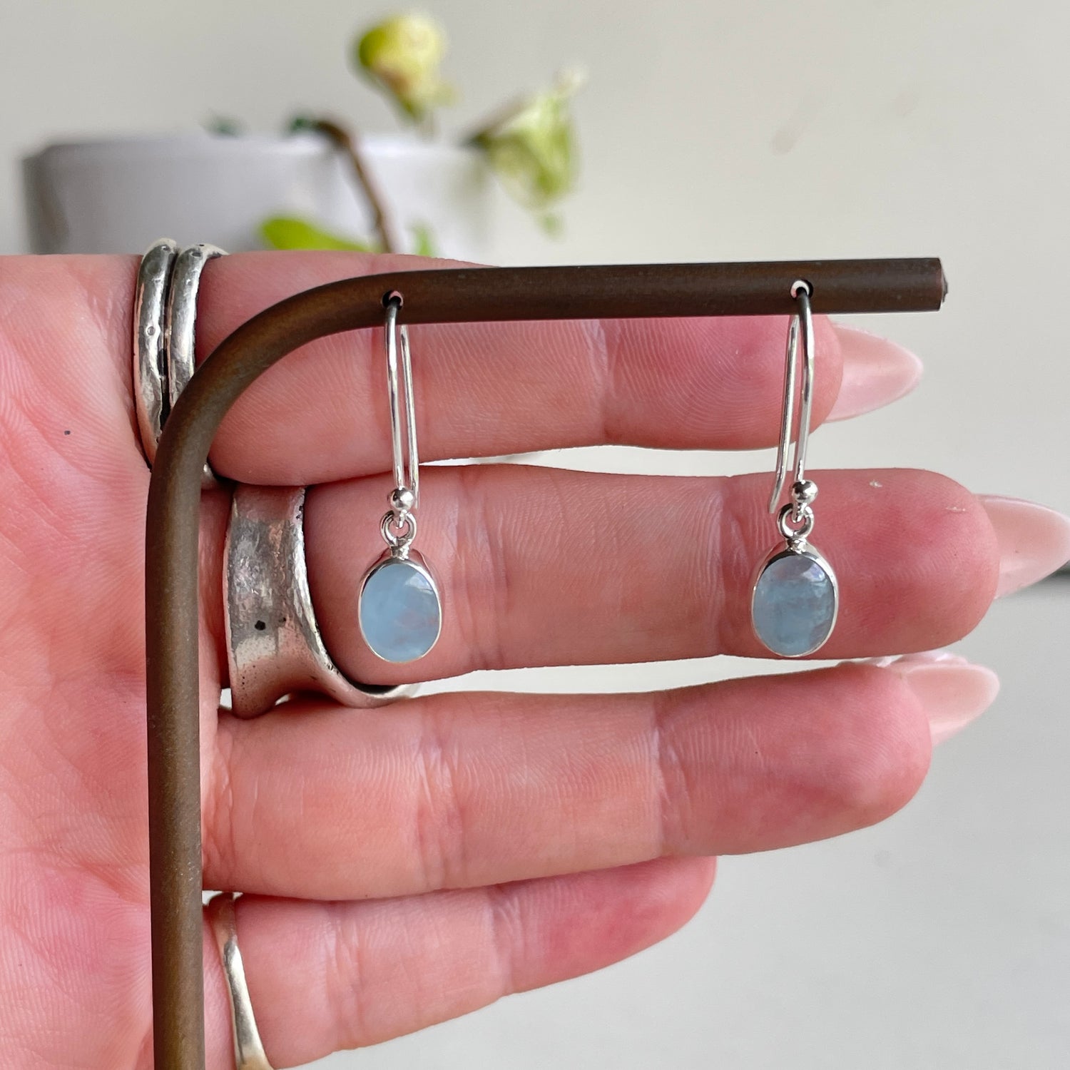 Aquamarine Oval Earrings