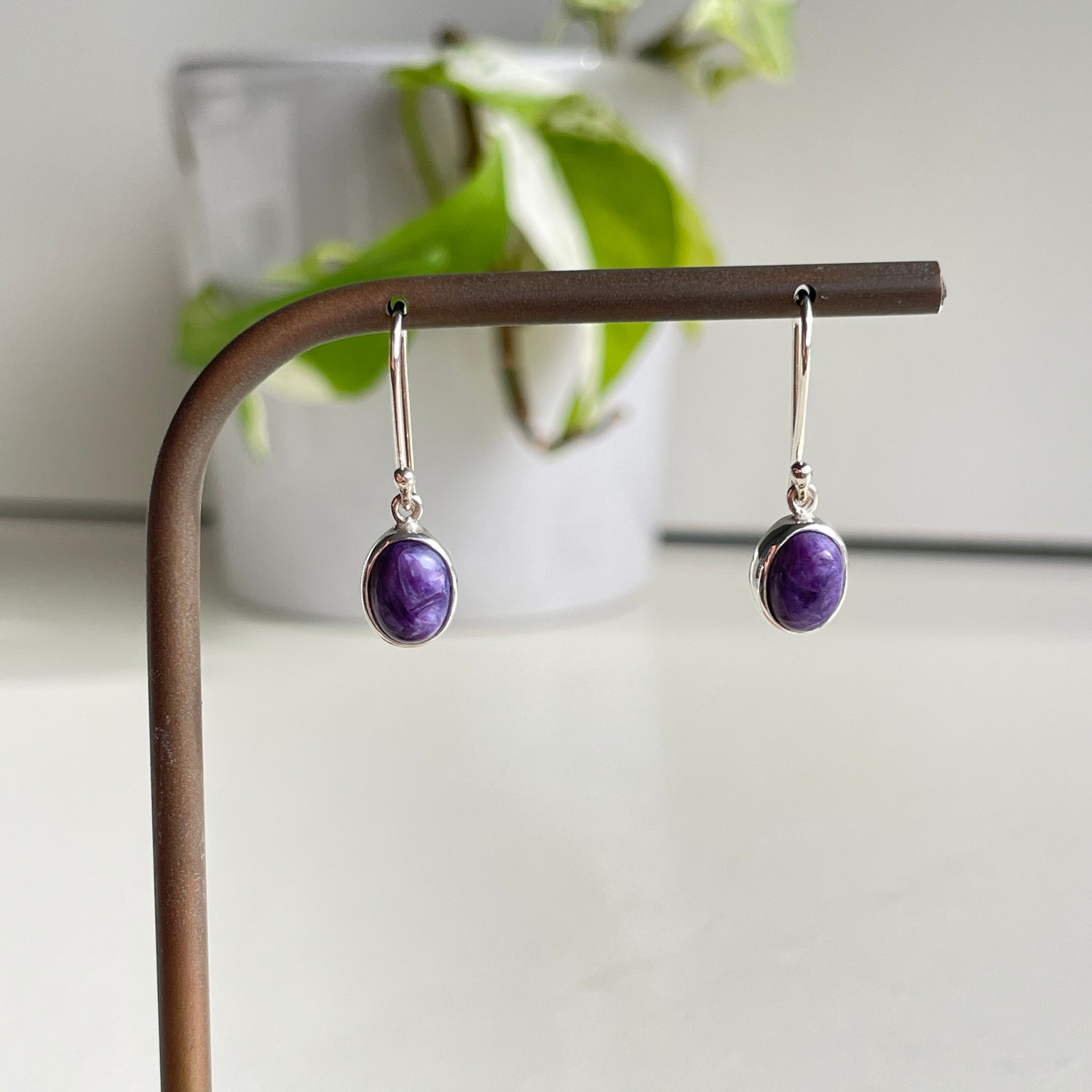 Charoite Oval Earrings