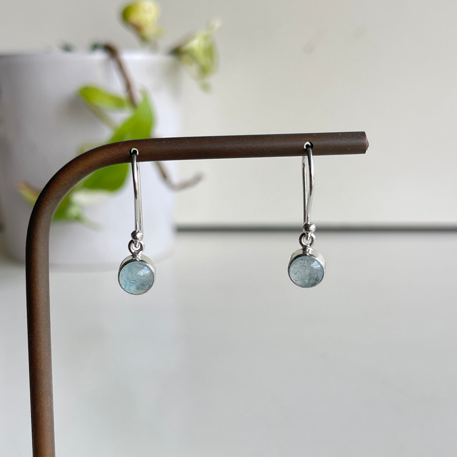 Aquamarine Round Earrings
