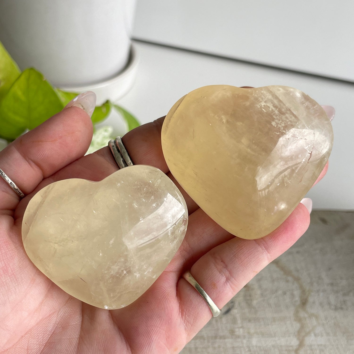 Honey Calcite Heart Small