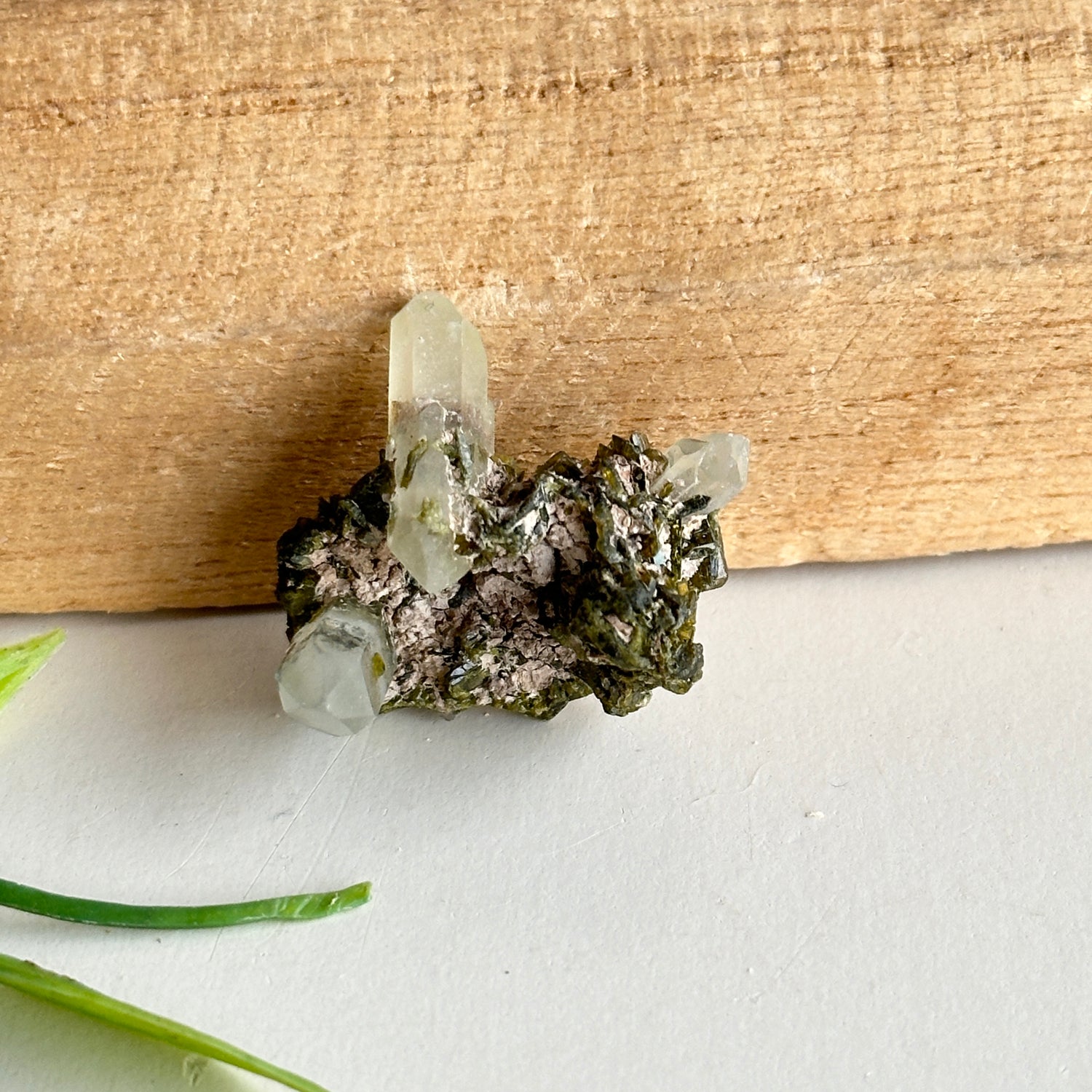 Epidote & Quartz Cluster 6g - High Quality
