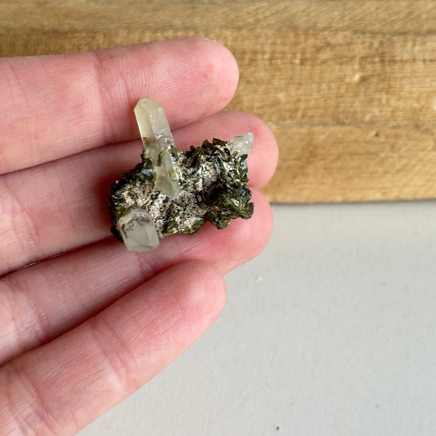 Epidote & Quartz Cluster 6g - High Quality