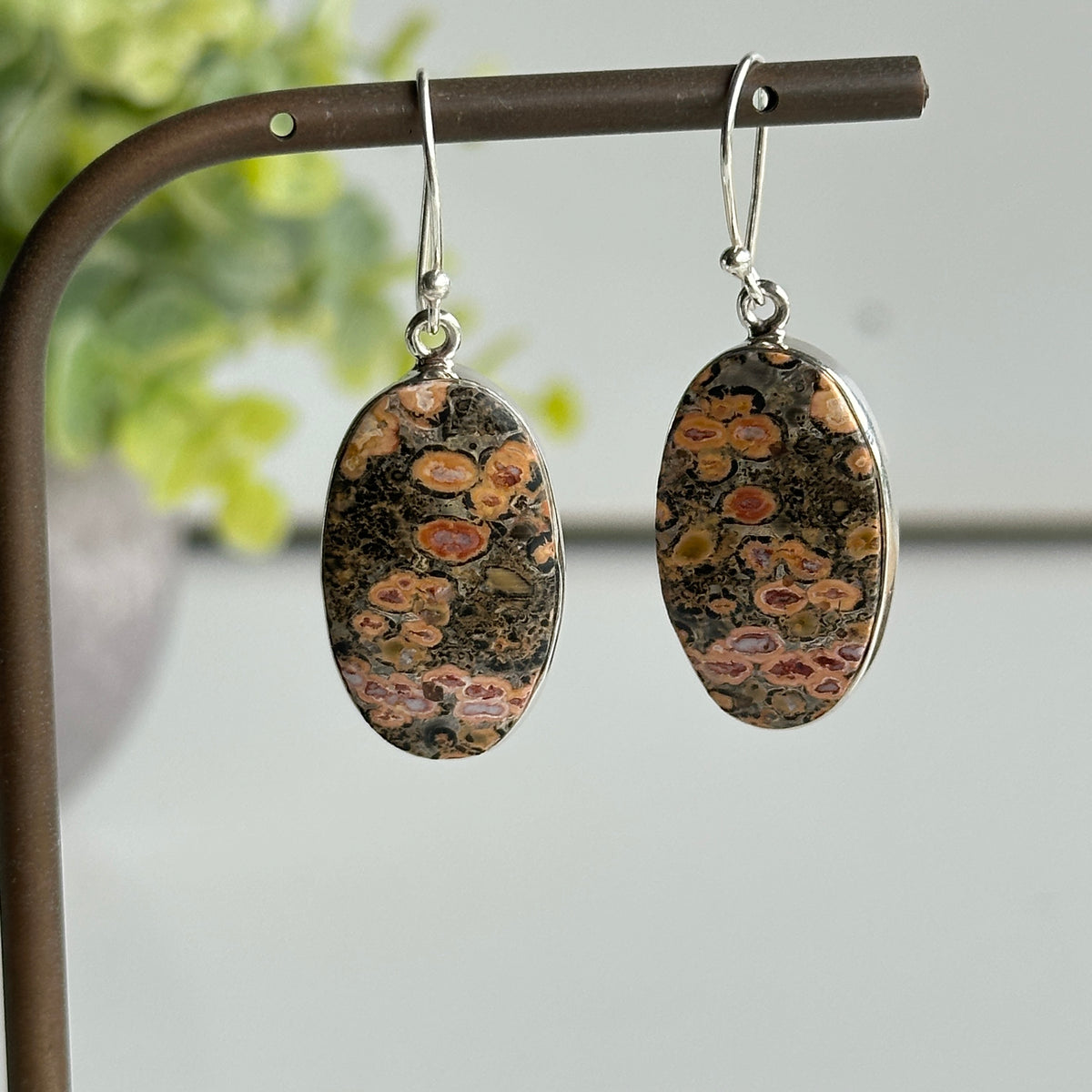 Ocean Jasper Oval Earrings