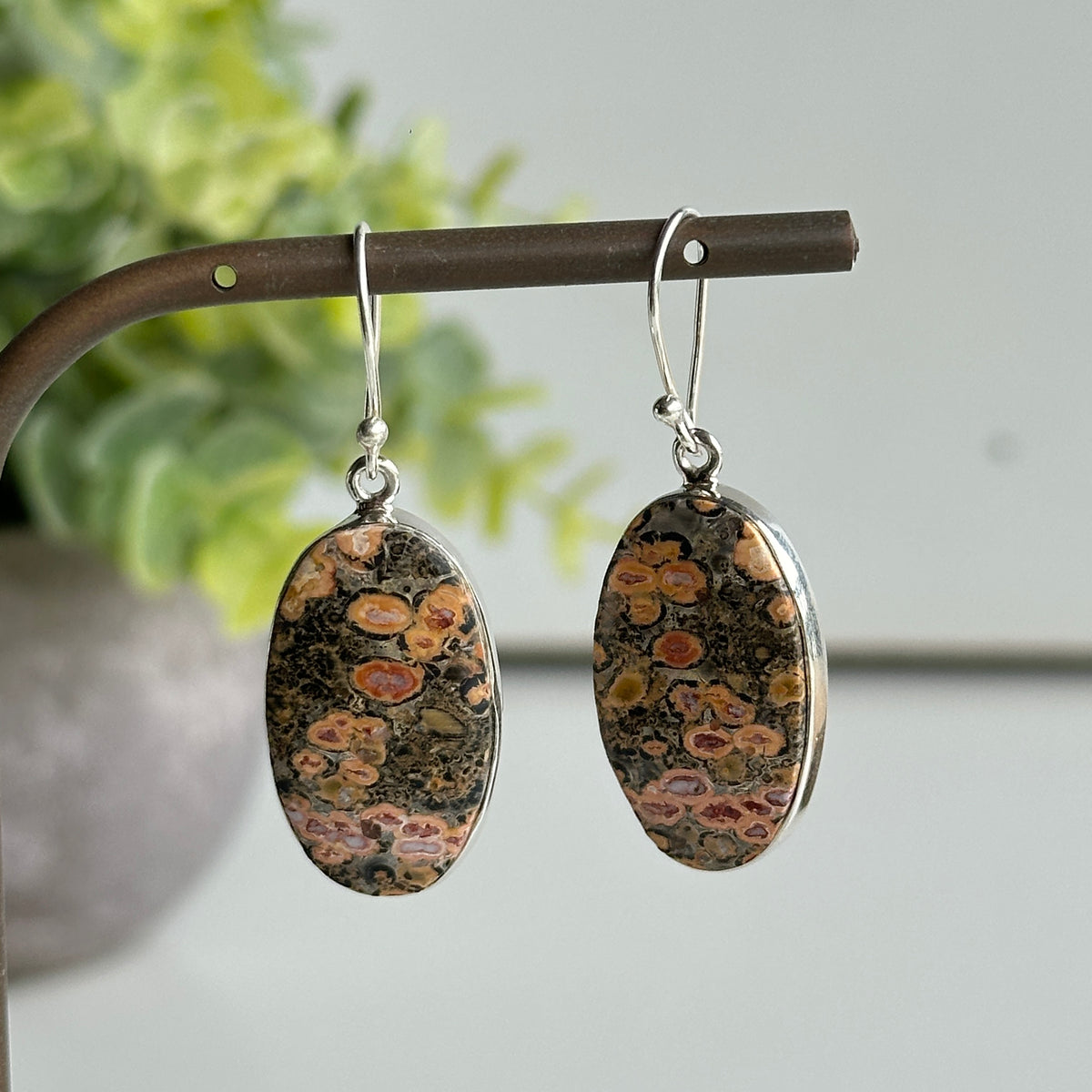 Ocean Jasper Oval Earrings