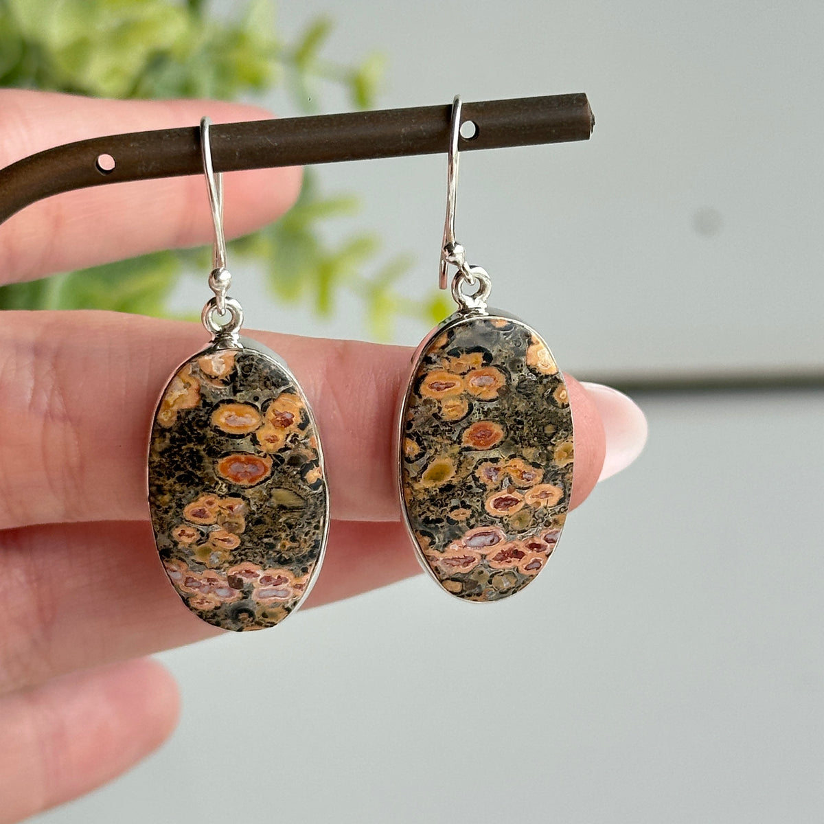 Ocean Jasper Oval Earrings