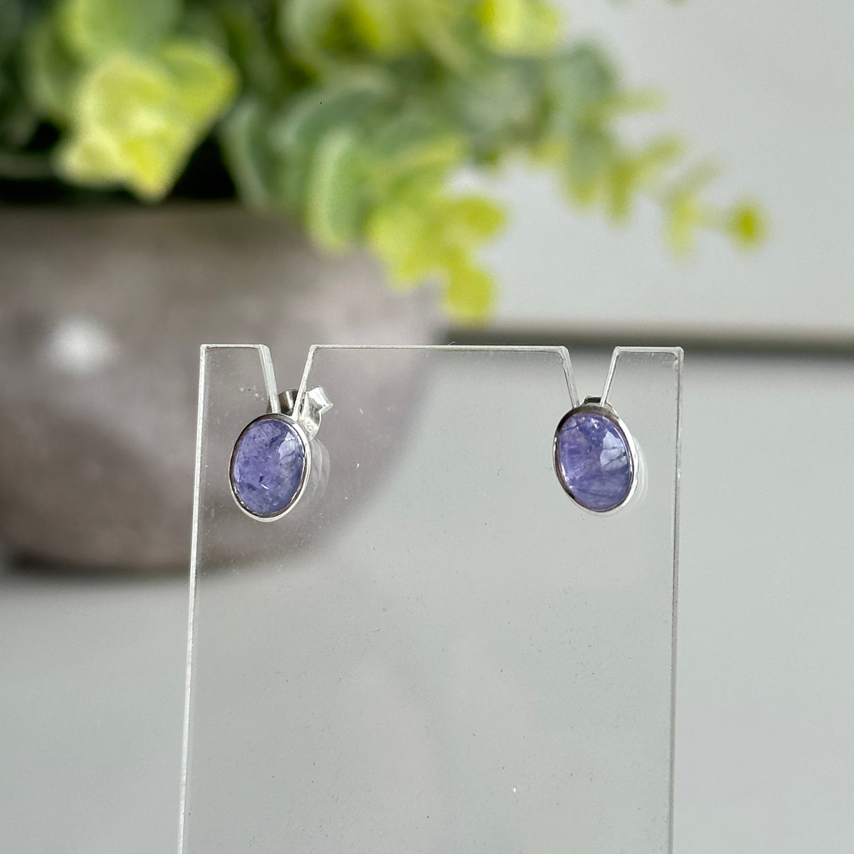Tanzanite Oval Stud Earrings