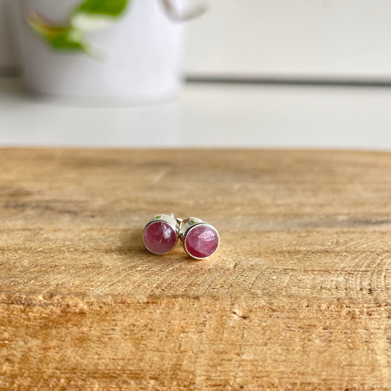 Pink Tourmaline Stud Earrings