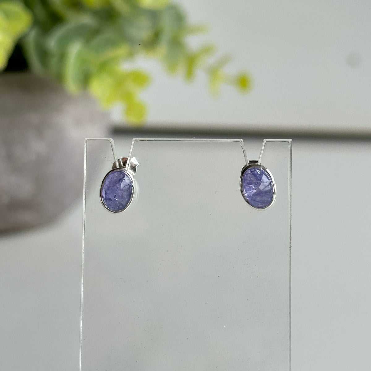 Tanzanite Oval Stud Earrings