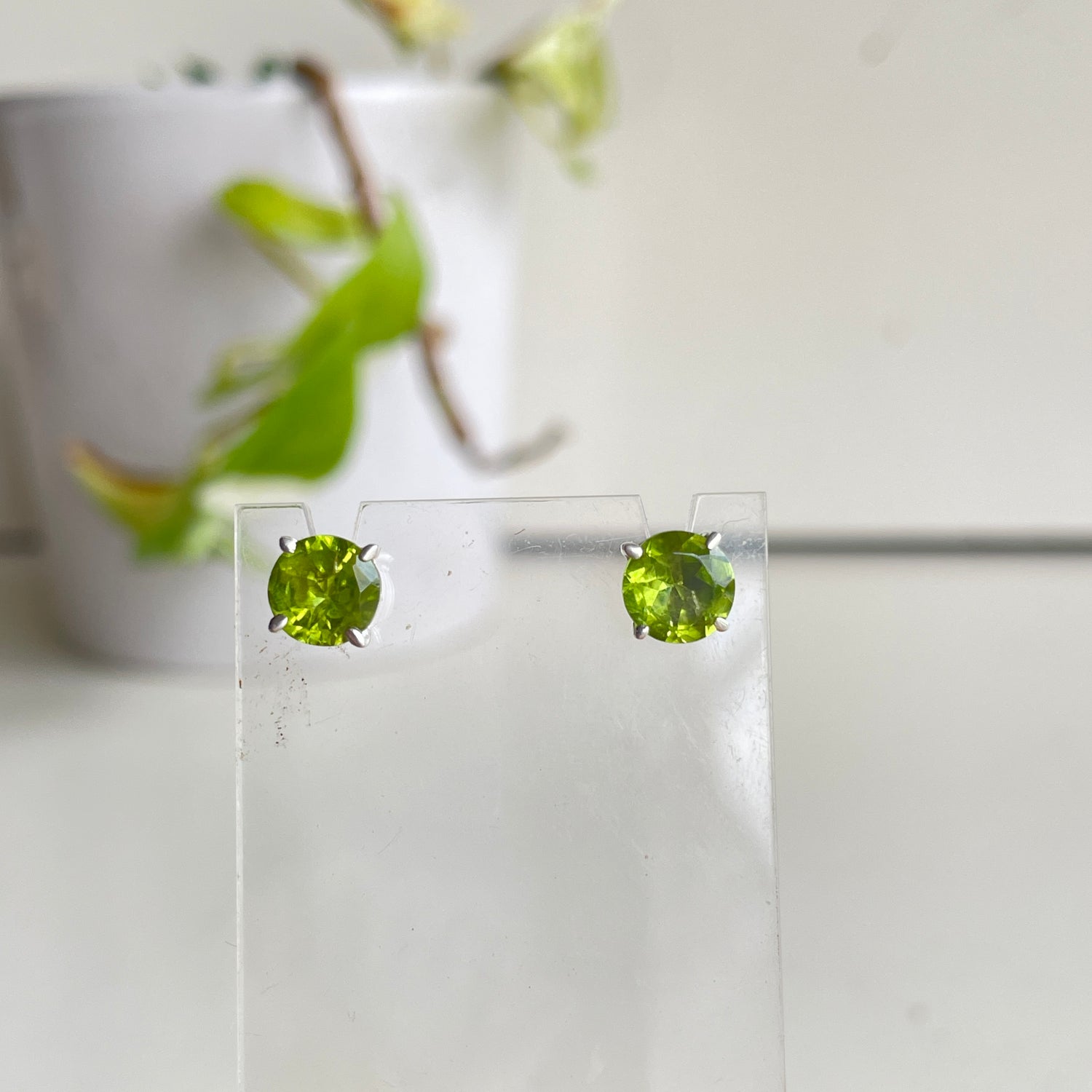 Peridot Round Stud Earrings
