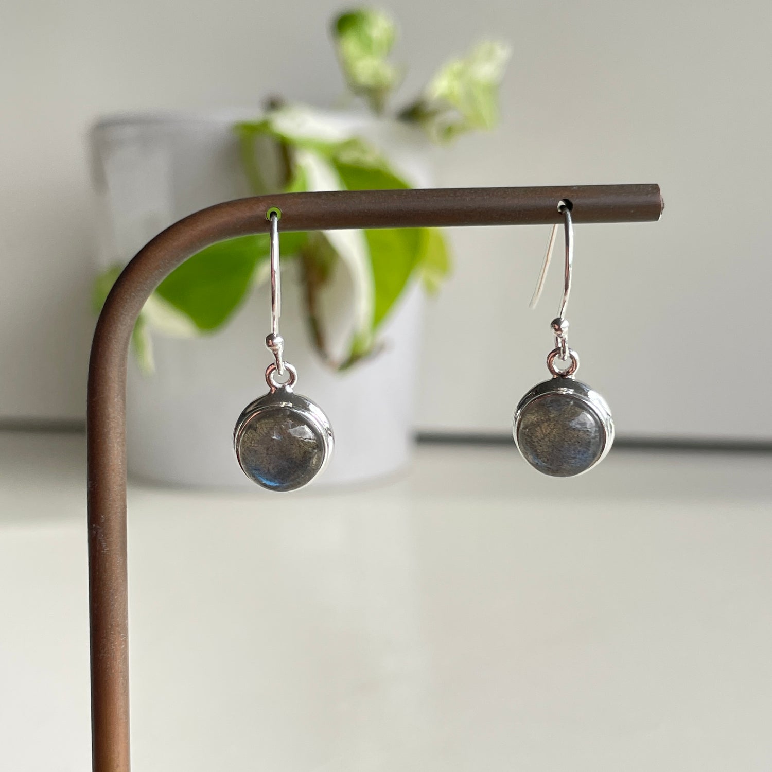 Labradorite Round Earrings