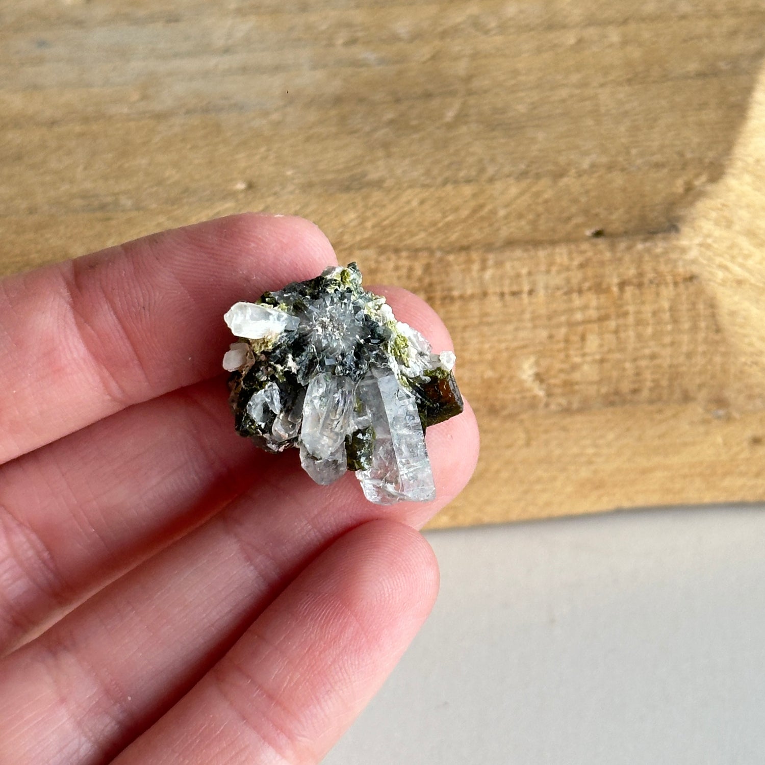 Epidote & Quartz Cluster 6g - High Quality