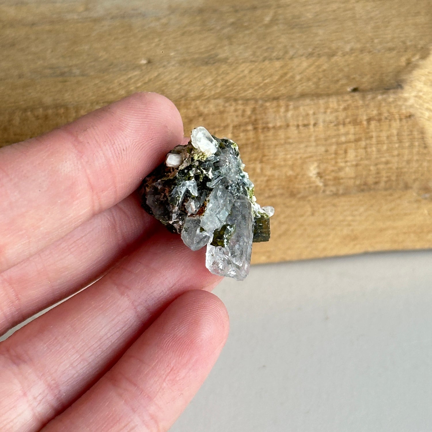 Epidote & Quartz Cluster 6g - High Quality
