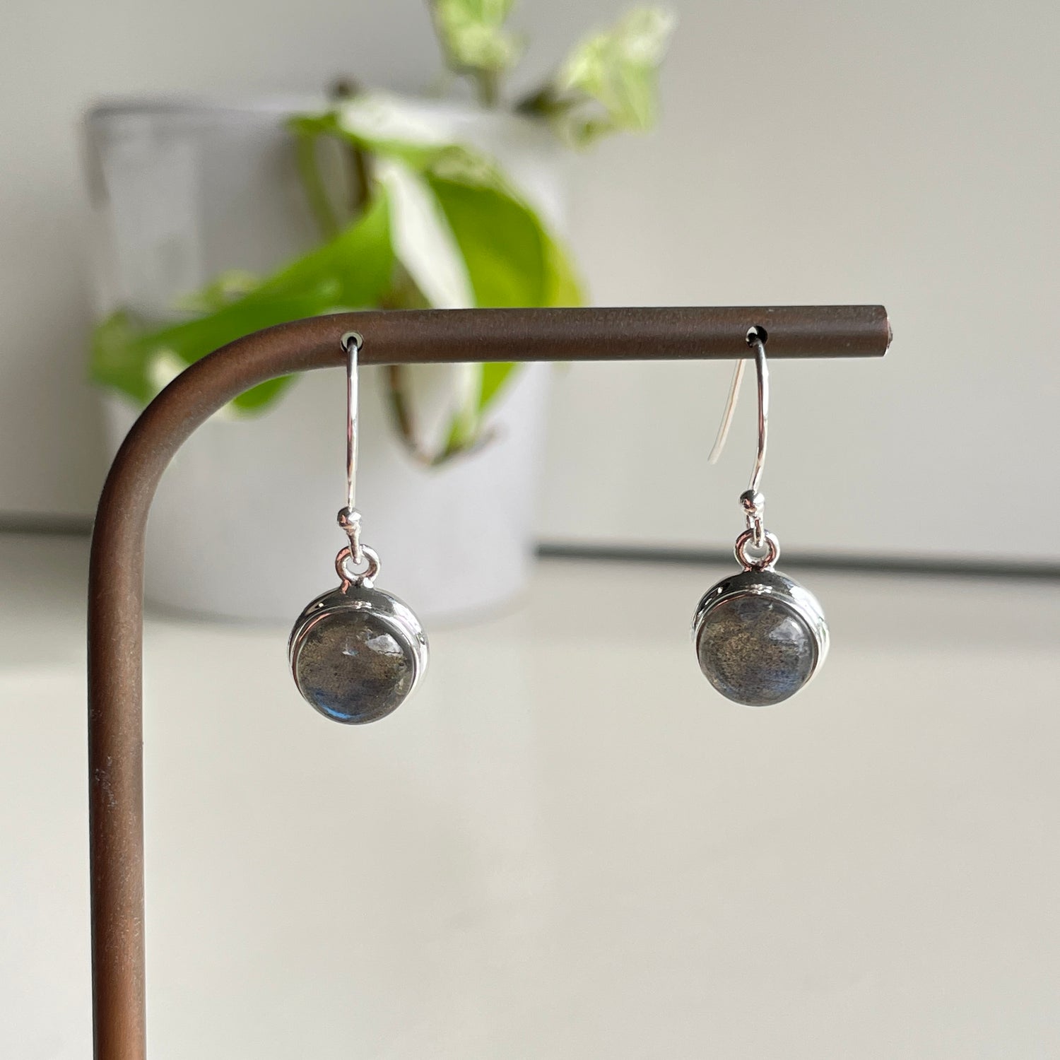 Labradorite Round Earrings