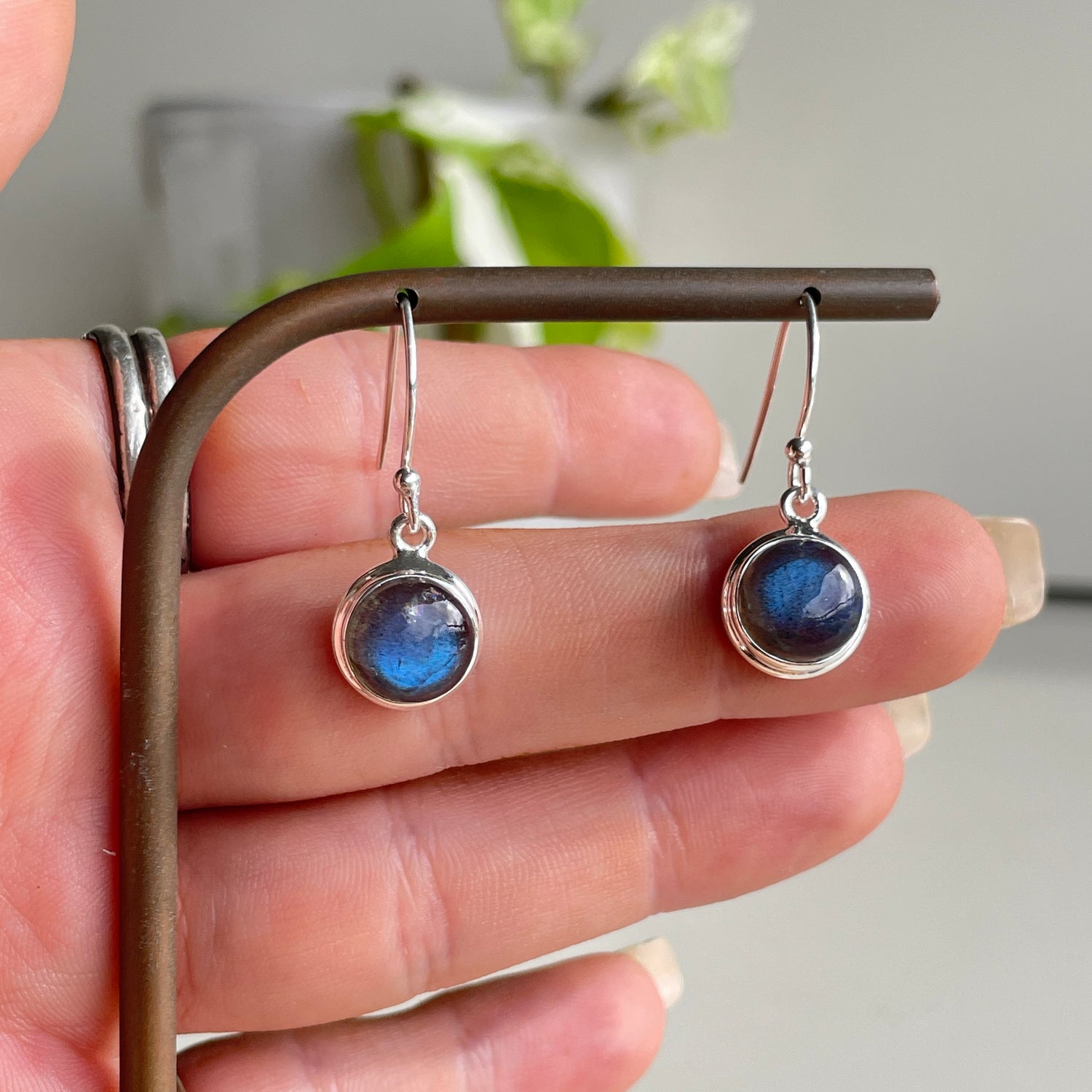 Labradorite Round Earrings