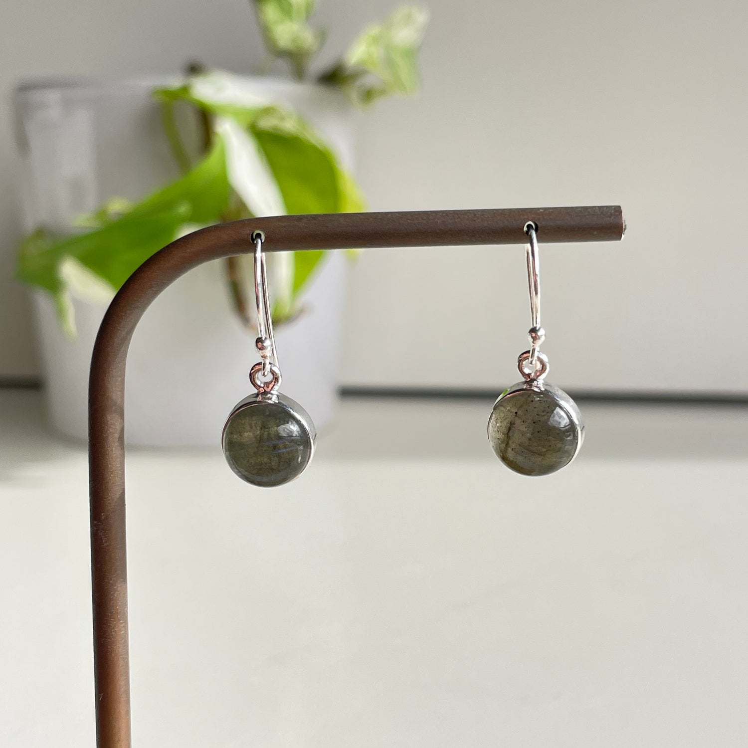 Labradorite Round Earrings