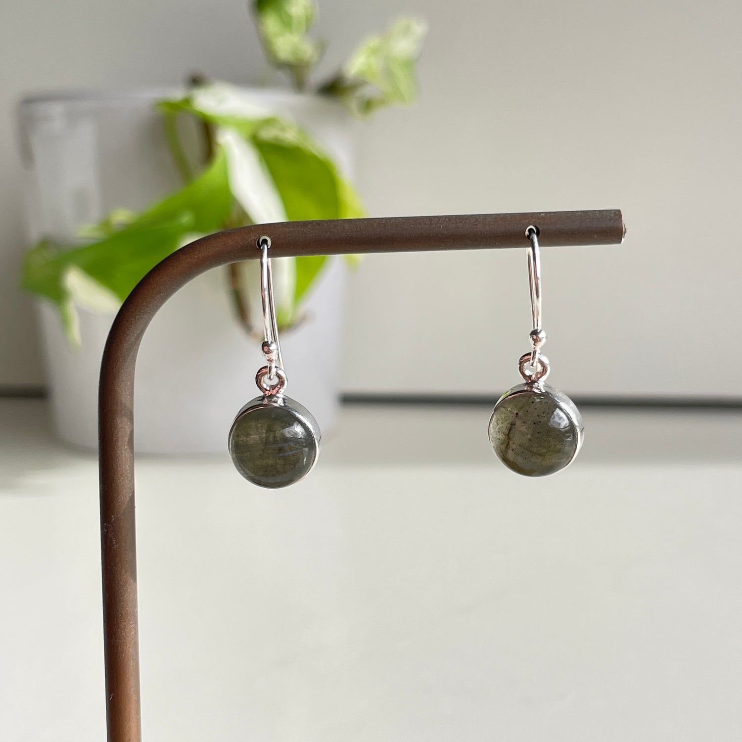 Labradorite Round Earrings